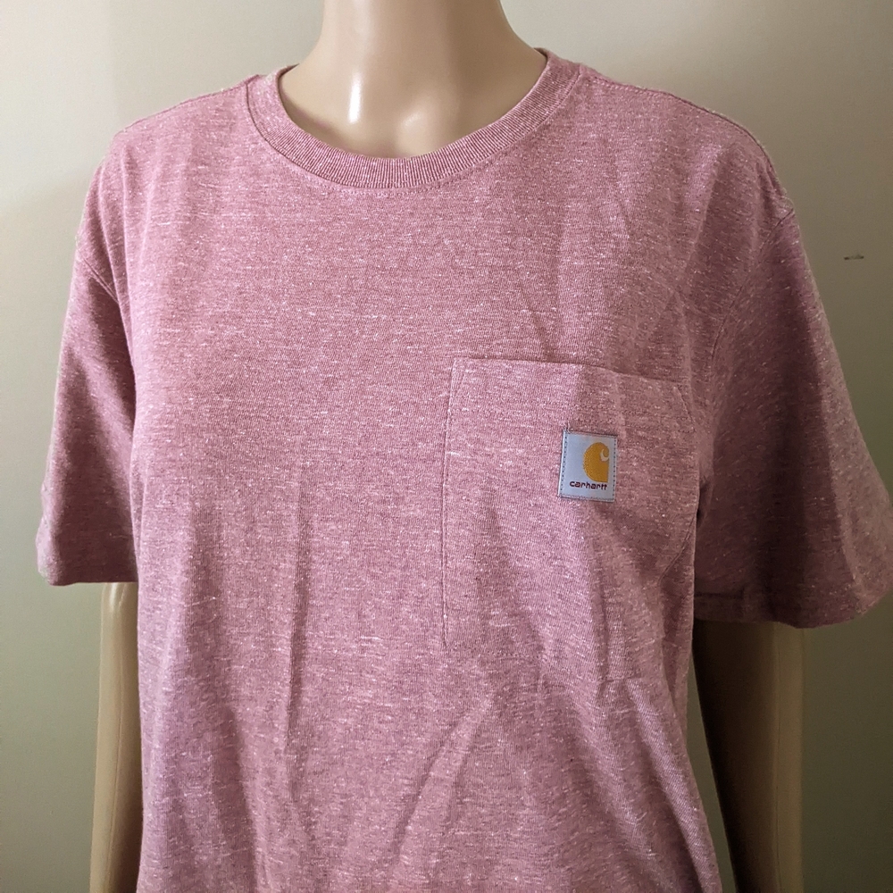 Carhartt Heavyweight Workwear Pink Pocket T-Shirt, Size Large (12-14)